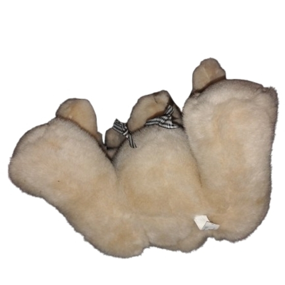 Vintage Lemonwood Asia Plush Little Teddy Bear 10" Tan Plaid Ribbon Around Neck - Picture 5 of 5